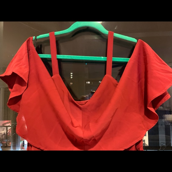 Eloquii Wrap Skirt Cold Shoulder Dress - Picture 4 of 7